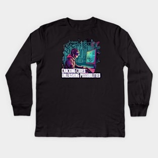 Cracking Codes, Unleashing Possibilities Kids Long Sleeve T-Shirt